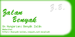 zalan benyak business card